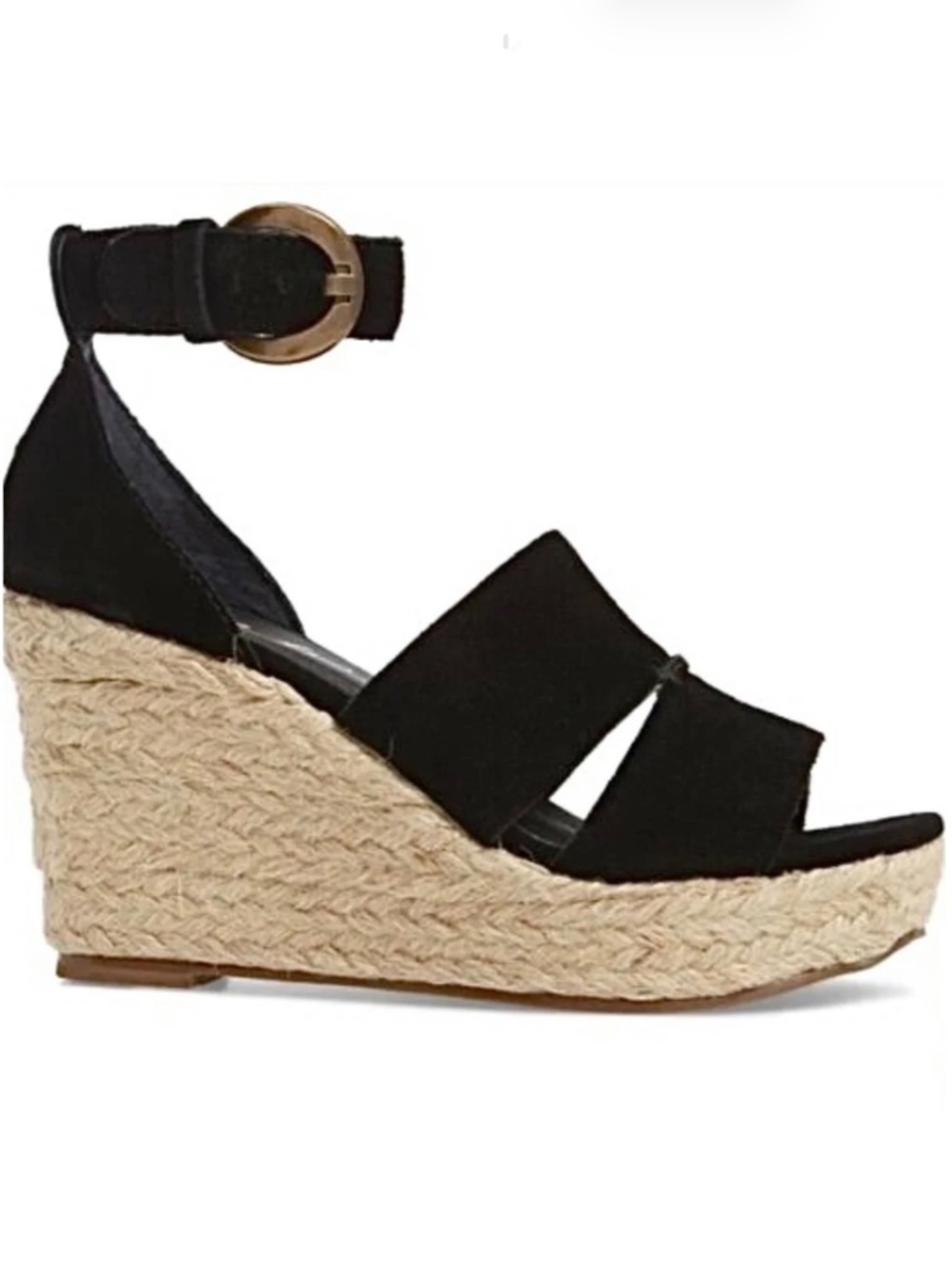 Matisse wedge black suede sandal Ankle strap platform espadrilles MADE IN BRAZIL